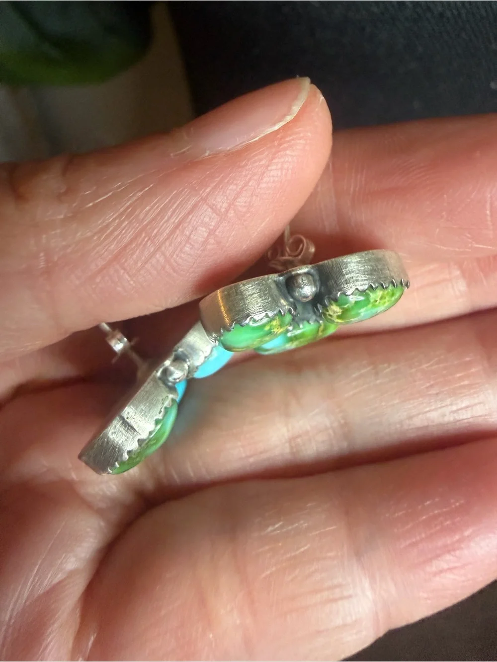 Sonoran Mountain Turquoise Silver Sterling Stud Earrings